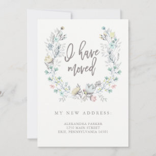 Faire-part Watercolor Floral Botanique Wreath   Nouvelle adre