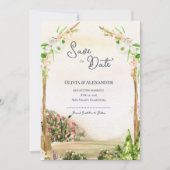 Faire-part Watercolor Garden Arch Wedding Save the Date (Devant)