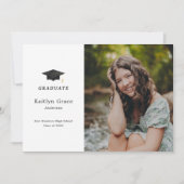 Faire-part Watercolor Graduation Cap Two Photo Grad (Devant)