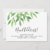 Faire-part Watercolor Greenery New Address Moving (Devant)