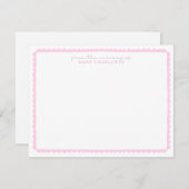 Faire-part Watercolor light Pink Scalloped Nursery Note Card (Devant / Derrière)