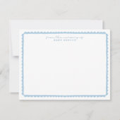 Faire-part Watercolor pastel blue Scalloped Nursery Note Card (Devant)