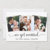 Faire-part We Got Married Calligraphy Heart 3 Photo (Devant)