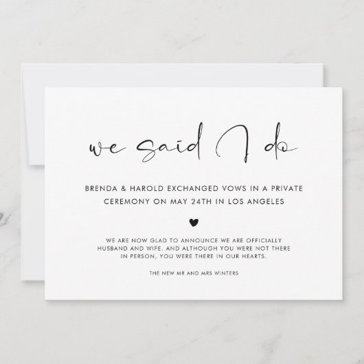 Faire-part We Said I Do Wedding (Devant)