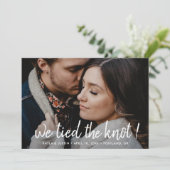 Faire-part We Tied the Knot Just Married Photo Wedding (Debout devant)