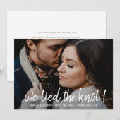 Faire-part We Tied the Knot Just Married Photo Wedding (Devant / Derrière)