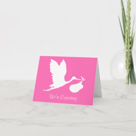 Faire-part We're Expecting Flying Stork (Devant)