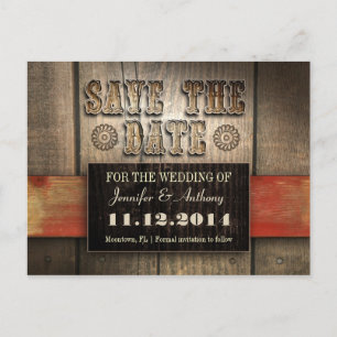 Faire-part western enregistrer la date carte postale