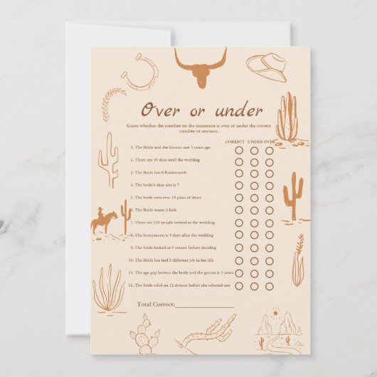 Faire-part Western Plus ou sous la nuptiale jeu de douche Car (Devant)