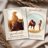 Faire-part Western Rustic Brown Rope Photo Script Graduation