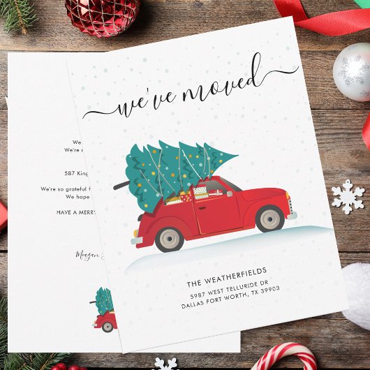 Faire-part We've Moved Christmas Holiday Moving