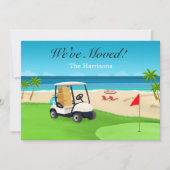 Faire-part We've Moved Golf Course Beach Moving Announcement (Devant)