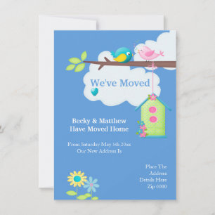 Faire-part Weve Moved Maison Oiseau et arbre
