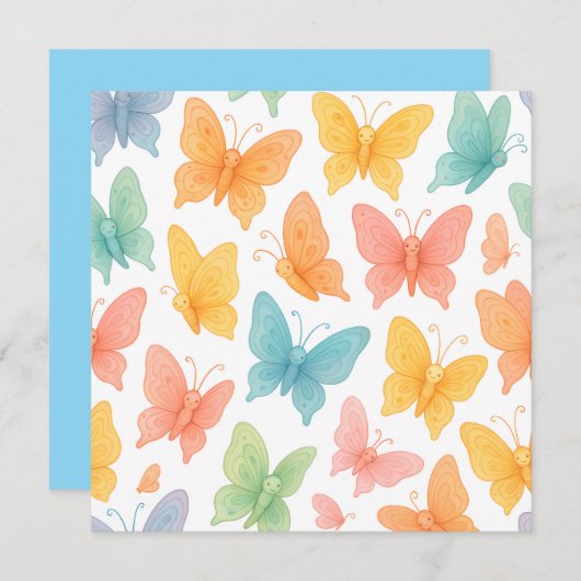 Faire-part "Whimsical Butterflies" (Devant / Derrière)