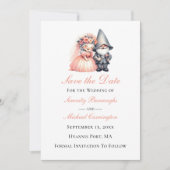 Faire-part Whimsical Gnome Woodland Garden Wedding Date de sa (Devant)