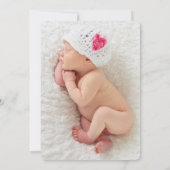 Faire-part Whimsical mignon baleine rose Monogramme bébé fill (Dos)