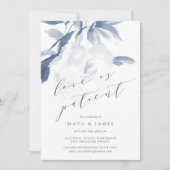 Faire-part Whisper Blue Love Est Patient Mariage Postponement (Devant)