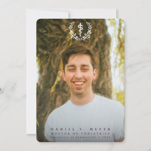 Faire-part White Asclepius Médicale School 2 - Diplôme photo (Devant)