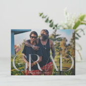 Faire-part White Fade Grad Moderne Photo Uni (Debout devant)