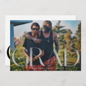 Faire-part White Fade Grad Moderne Photo Uni (Devant / Derrière)