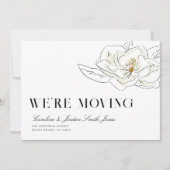 Faire-part White Magnolia Illustration Modern Minimal Moving (Devant)