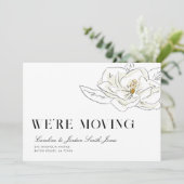 Faire-part White Magnolia Illustration Modern Minimal Moving (Debout devant)