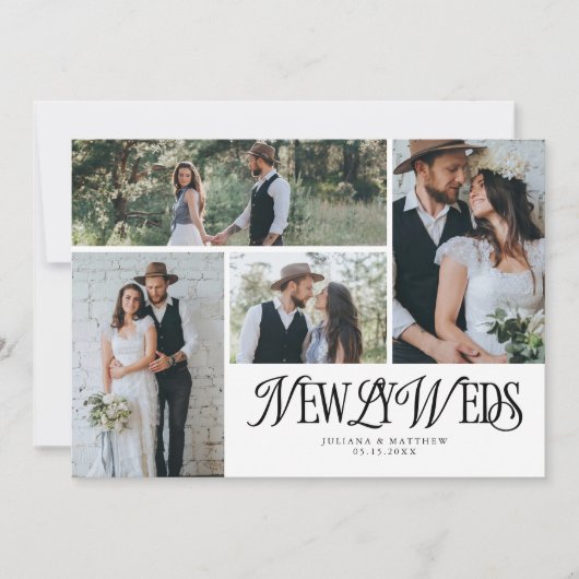 Faire-part White Newlyweds Multi Photo Mariage (Devant)