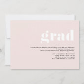 Faire-part White Retro Bold Typographie Photo Graduation (Dos)