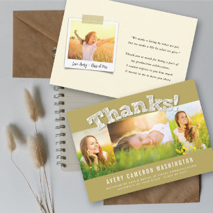 Faire-part White Sketched Merci 3 Photo Moderne Graduation