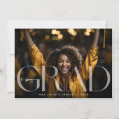 Faire-part White Transparent Modern Photo Graduation Party (Devant)