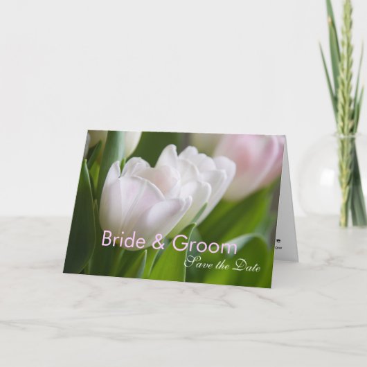 Faire-part White Tulips ・ Save the date Card (Devant)