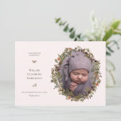 Faire-part Wild Flower Frame New Baby Birth Announcement (Debout devant)