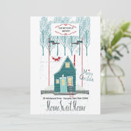 Faire-part Winter Home Nouvelle adresse (Debout devant)