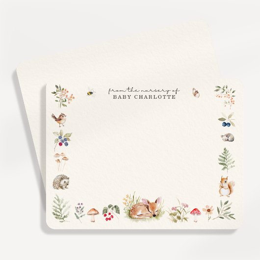 Faire-part Woodland Nursery Stationery Note Card