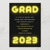 Faire-part YELLOW BRIGHT LIGHTS Photo GRAD School (Dos)