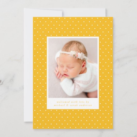 Faire-part Yellow Hello Baby 2 Photo Naissance (Dos)