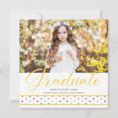 Faire-part Yellow Polka Dots Funny Graduate Photo Graduation  (Devant)