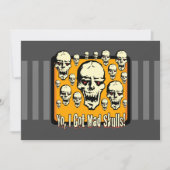 Faire-part Yo J'Ai Mad Skuls Frame Gfx Gris Stripes (Devant)