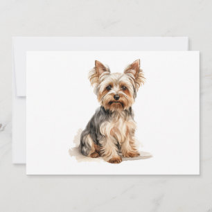 Faire-part Yorkshire Terrier imprimé aquarelle Yorkie art chi