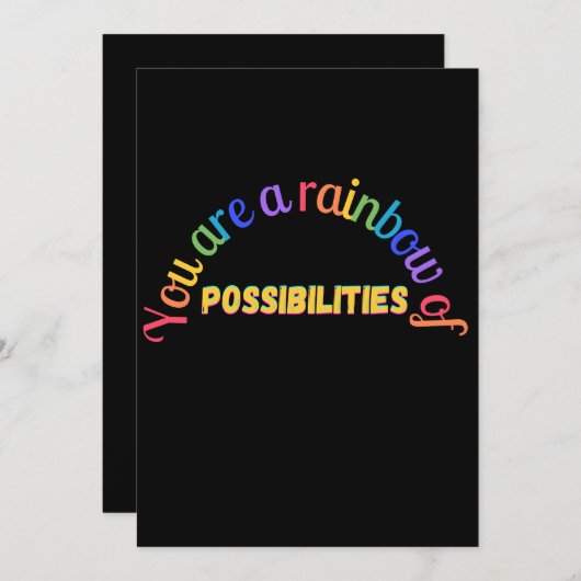 Faire-part You are a rainbow of possibilities (Devant / Derrière)