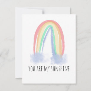Faire-part You are my sunshine watercolor painted rainbow