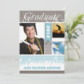 Faire-part Zag bleu et gris Zig Senior 3 Photos Classe de (Debout devant)