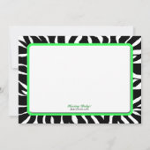 Faire-part Zebra Imprimer Green Annonces de naissance (Dos)