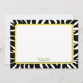 Faire-part Zebra Print Yellow Birth Annonces (Dos)