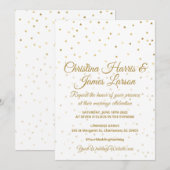 Faire-parts de mariage coeurs dorés (Devant / Derrière)