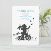 Faire-parts de naissance Garçon avec vélo (Debout devant)
