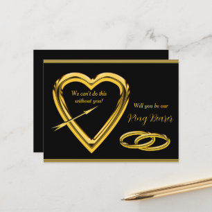 Faire-parts de porteur de bague avec anneaux d'or 