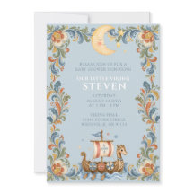 Faire petite invitation de baby shower Viking
