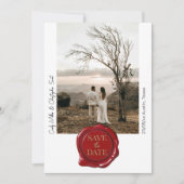 Faire-photo de cire rouge Save The Date minimalist (Devant)