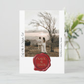 Faire-photo de cire rouge Save The Date minimalist (Debout devant)